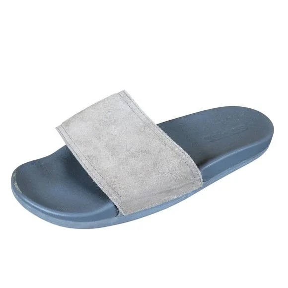 Adidas Adilette Men's Slide Sandals Size 7 Casual Comfort Gray Suede‎ AQ5448