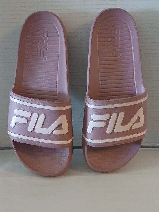 FILA Men's Mauve Slide Sandals with Cream Logo