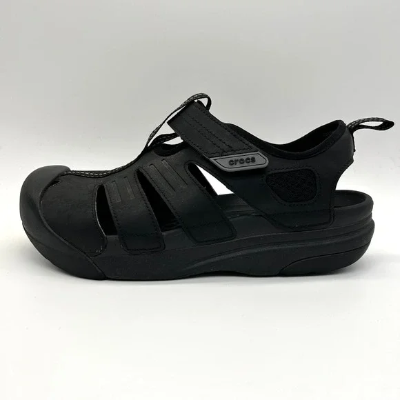 Crocs Yukon Fisherman Sandals Mens Size 12 Black LiteRide Fishing Hiking Sporty