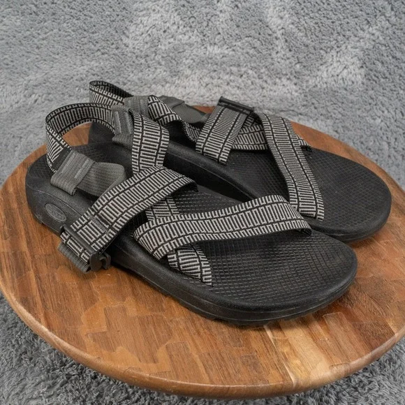 Chaco Mega Z/Cloud Men's Sandal US 12 Black/Gray Adjustable Nylon Straps