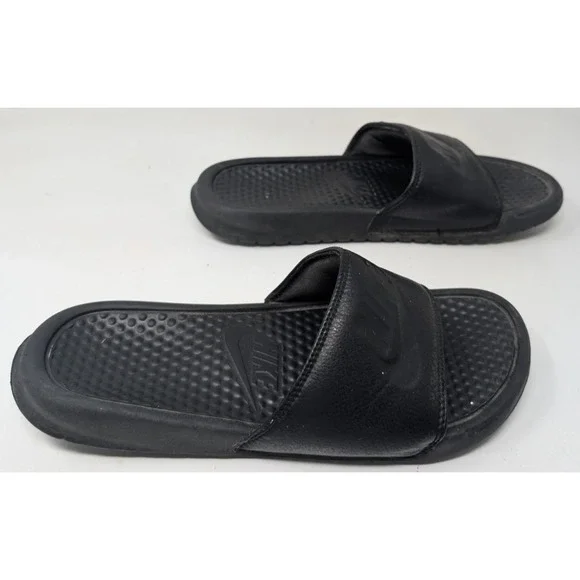 Nike Sandals Mens Size 8 Black Benassi JDI Slide Slipper 343880-001 Slip On Flat