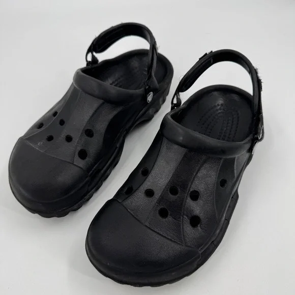 Crocs Yukon Sport‎ Clogs Mens Size 11 Black All-Terrain Rugged Adjustable Strap