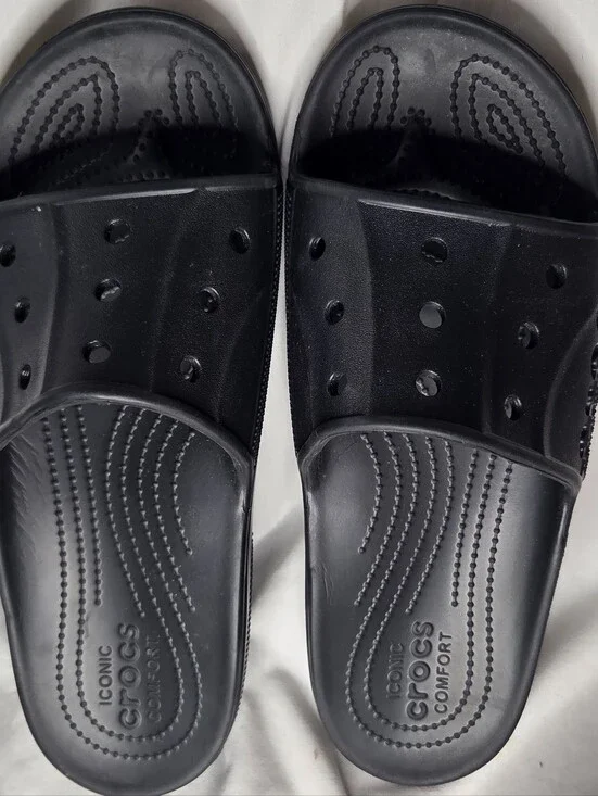 Men's Crocs Baya II Slides Sandals Slip On Black Sz 11 Versatile Water Friendly