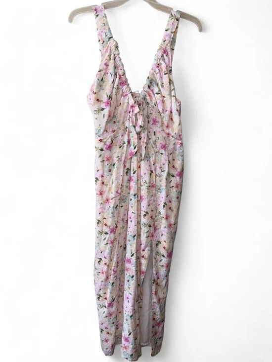 Abercrombie & Fitch Floral Pink and Cream Maxi Dress