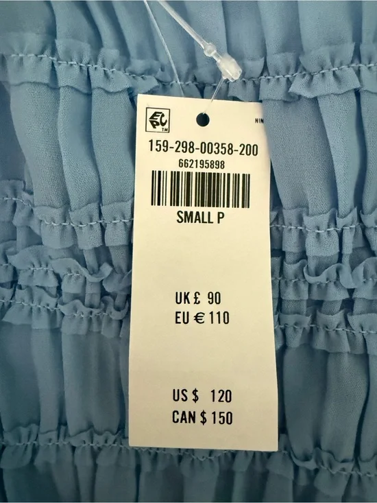 Abercrombie & Fitch Blue Smocked Halter Maxi Dress