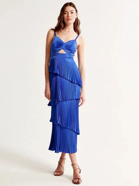 Abercrombie & Fitch Giselle Pleated Tiered Maxi Dress