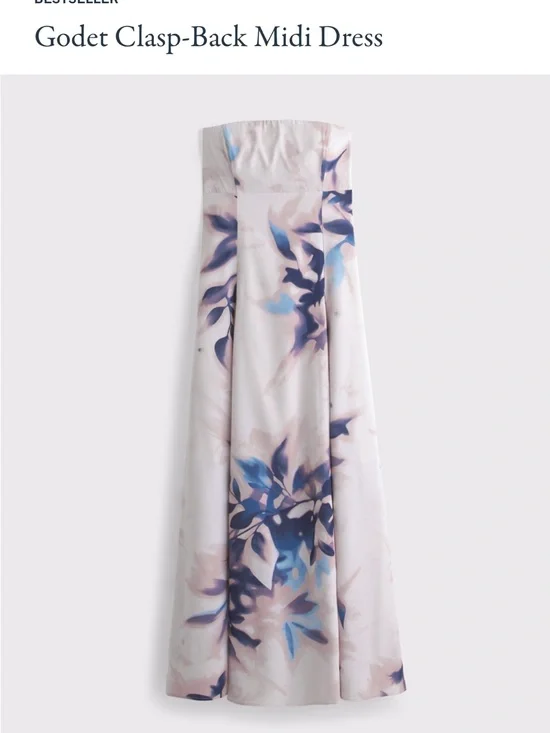 Abercrombie & Fitch Godet Clasp-Back Midi Dress