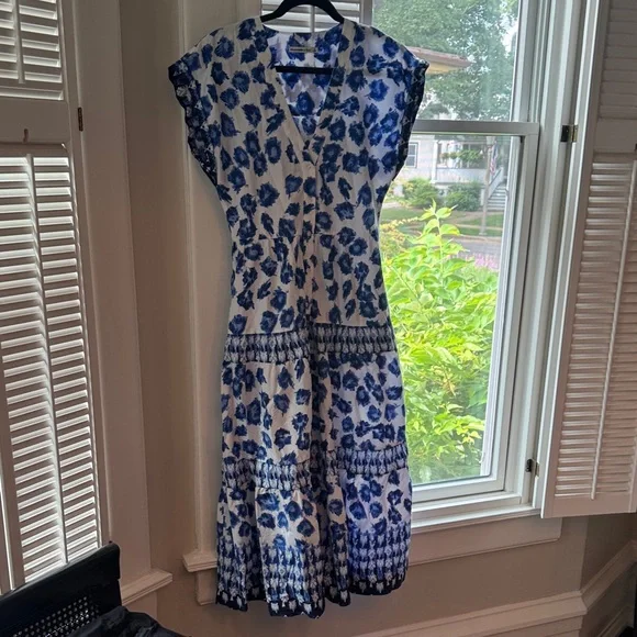 Abercrombie & Fitch White Dress with Blue Floral Print