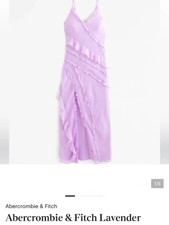 Abercrombie & Fitch Lilac Ruffle Slip Dress