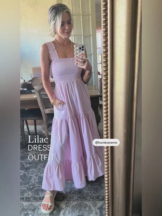 Abercrombie & Fitch Tiered Smocked Maxi Dress