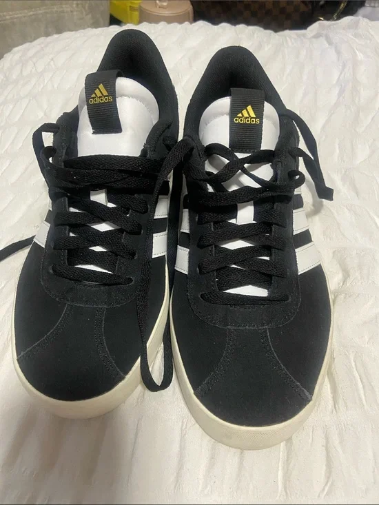adidas Black & White Low-Profile Retro Sneakers-never worn