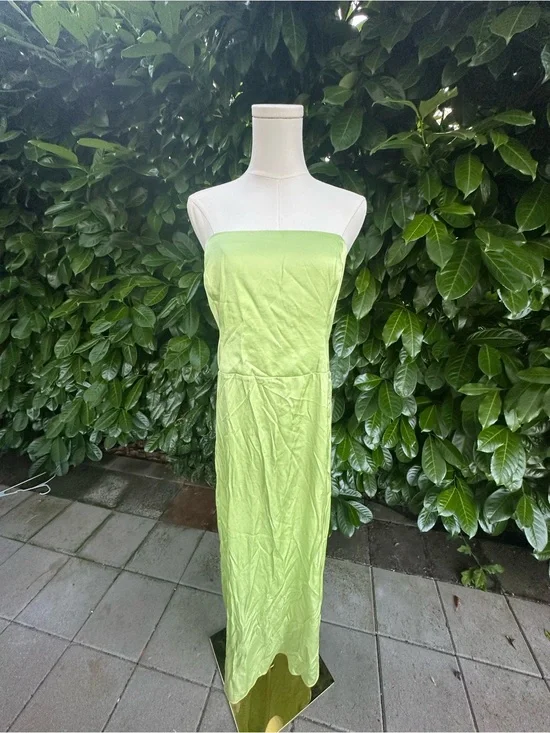Abercrombie & Fitch Strapless Lime Green Maxi Dress (detachable straps)