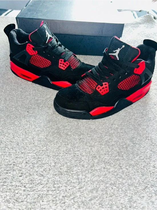 Jordan Black and Red Retro Basketball Sneakers