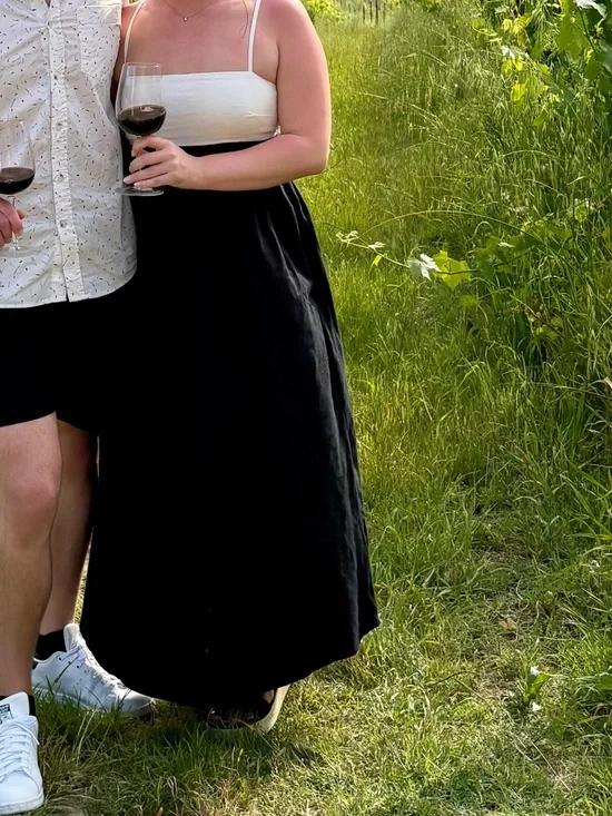 Abercrombie & Fitch black and white color block maxi dress