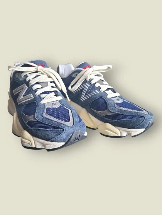 New Balance 9060 'Outerspace' Size 7  Men's Navy Cream Suede Mesh Running Unisex