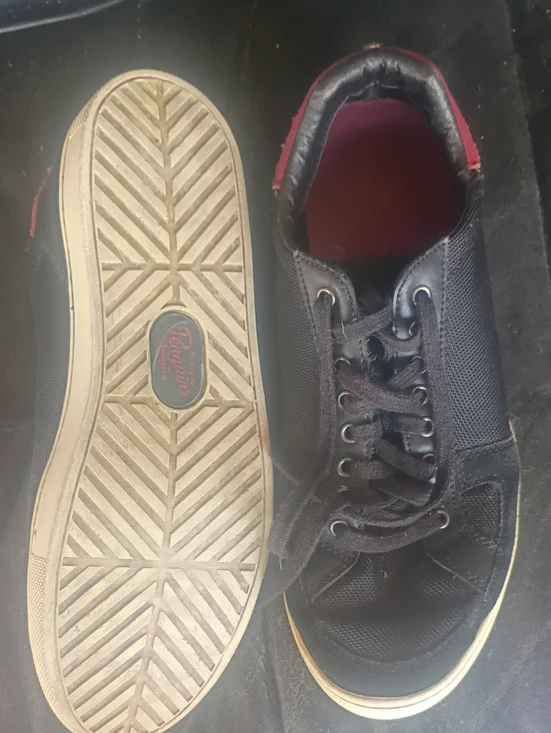Casual Black Men’s Sneakers with Red Lining