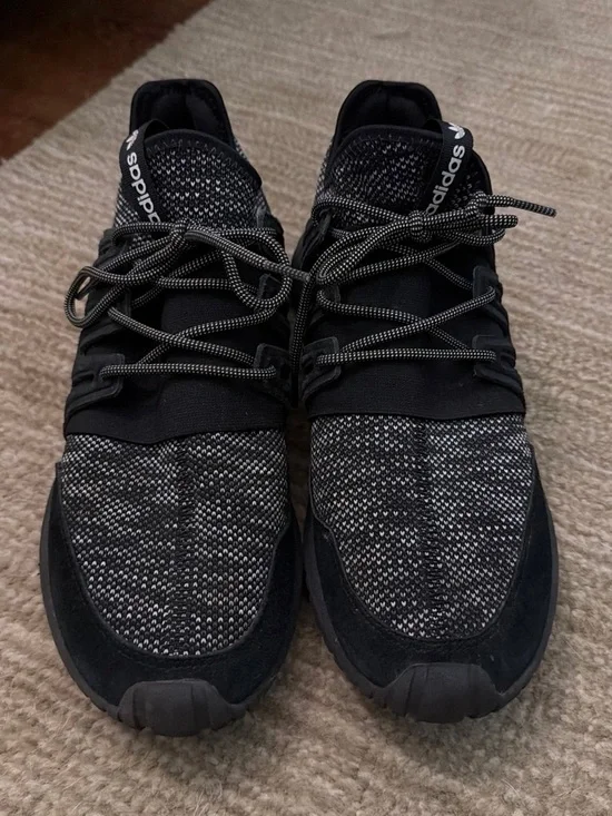 adidas Black & White Knit Running Sneakers