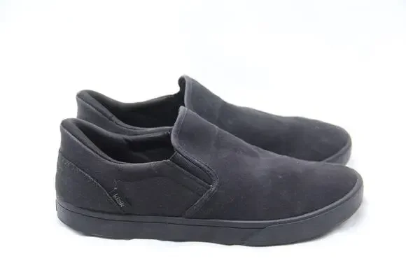 Kizik Venice Step In Shoes Mens Size 10 Womens 11.5 Black Canvas Loafer DVENBK02