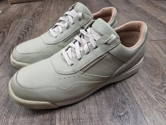Rockport Prowalker Mens Walking Shoes 10M Sneakers Leather Green/Beige K71110
