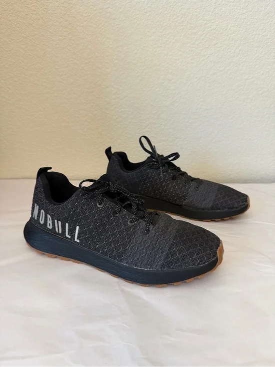 NOBULL Black Knit Men’s Training Sneakers with Gum Outsole Sz 11.5