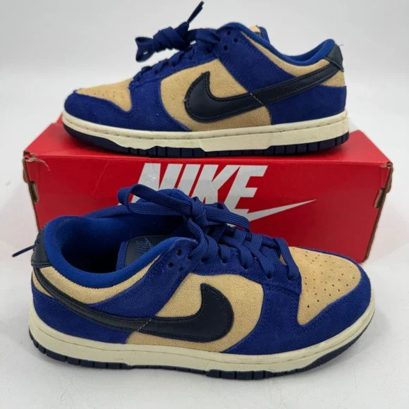 Nike Dunk‎ Low LX Deep Royal Blue Dark Obsidian Suede Sneakers Shoes DV741-400