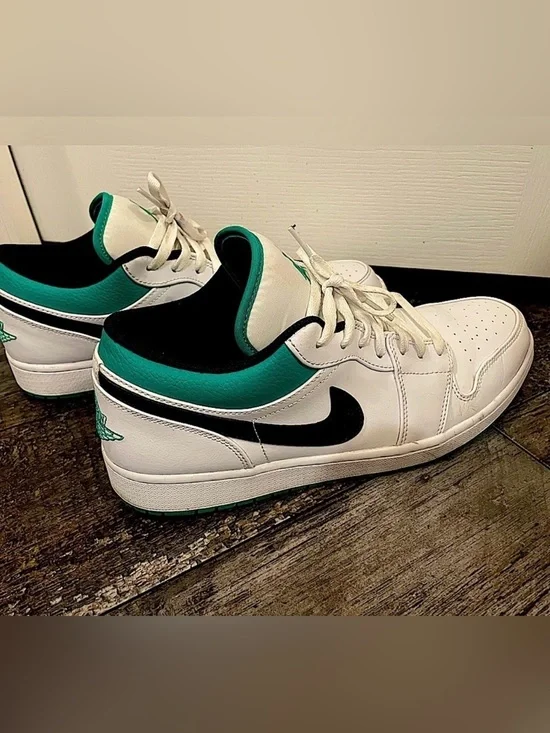 Jordan Lows Nike White and Green Mens Sneakers