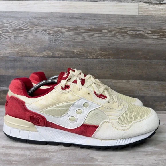 Saucony Shadow 5000 Men Size 11 Sneakers Retro Running Cream Red 2015