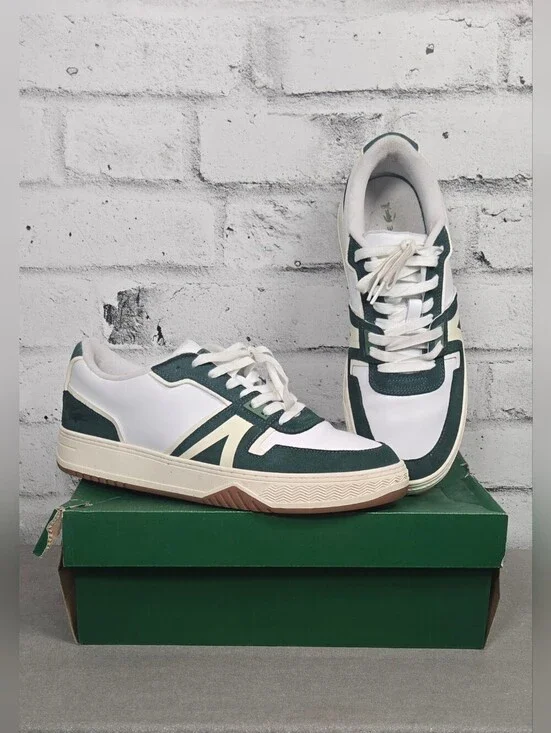 Lacoste Re Comfort Leather Sneakers Mens 10.5 Green White Casual Shoes