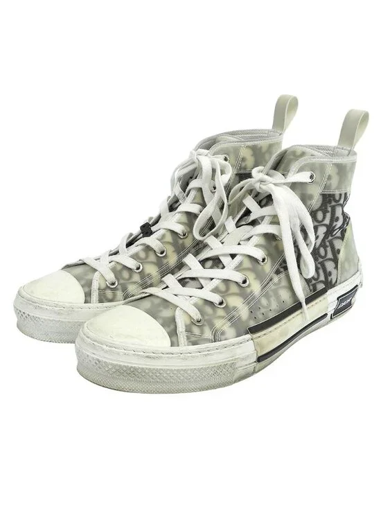 Dior Oblique High Top Sneakers White Black