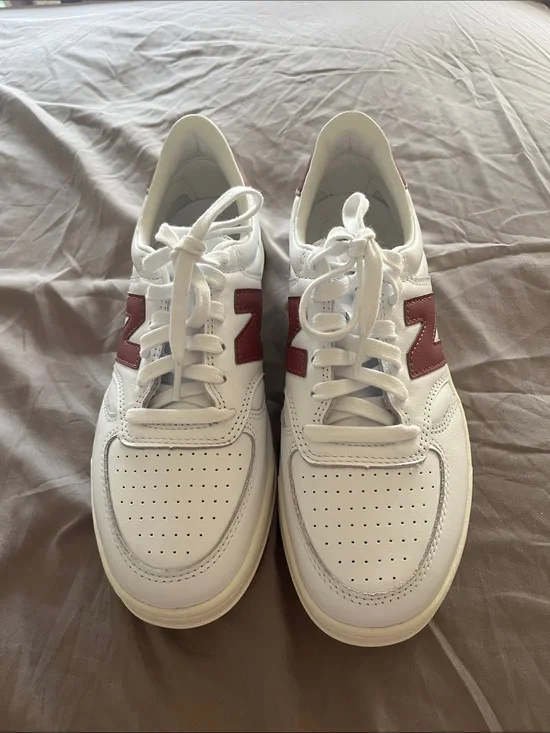 New Balance White Sneakers with Red Logo Accent NEVER BEEN WORN!!