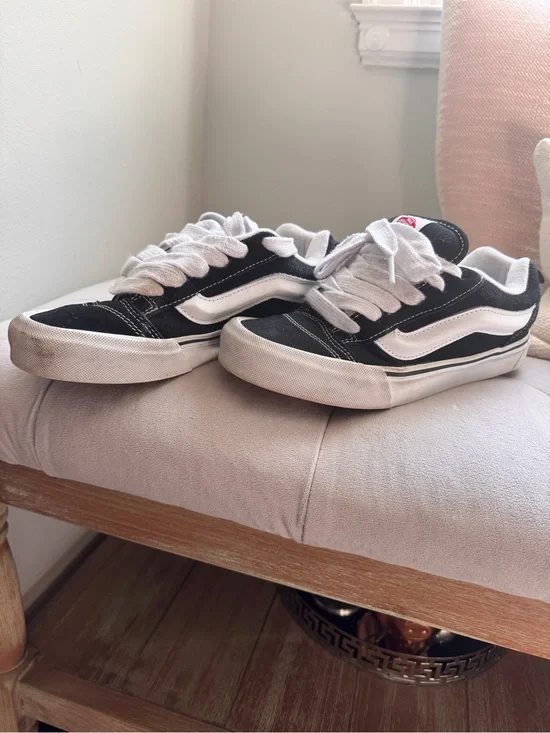 Vans Black and White Low-Top Skate Sneakers