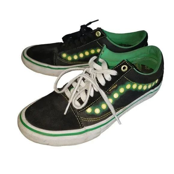 Vans Shake Junt Old Skool Mens Low‎ Top Sneakers Shoes Size 8.5 Black Green