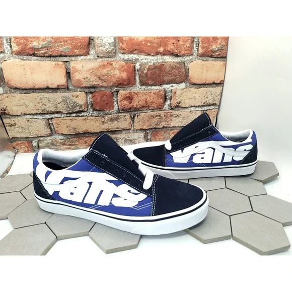 Vans Old Skool Jumbo Logo Black Blue White Suede Sneaker Men Sz 11 2024 New Rare
