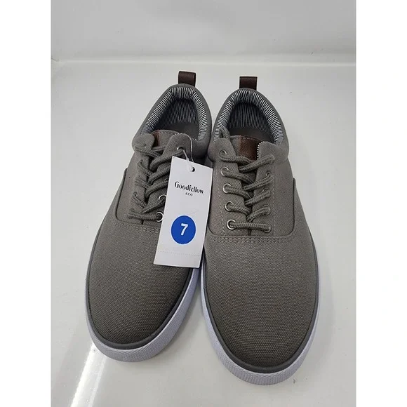 Goodfellow & Co Mens Brady Sneakers Gray Canvas Casual Lace Up Size 7