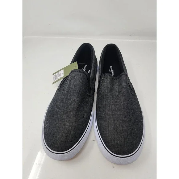 Goodfellow & Co Mens Phillip Slip On Sneakers Gray Canvas Casual Size 9.5