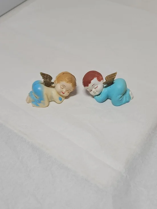 Vintage Wilton  Sleeping Angel Babies Baby Cake Toppers Decorations