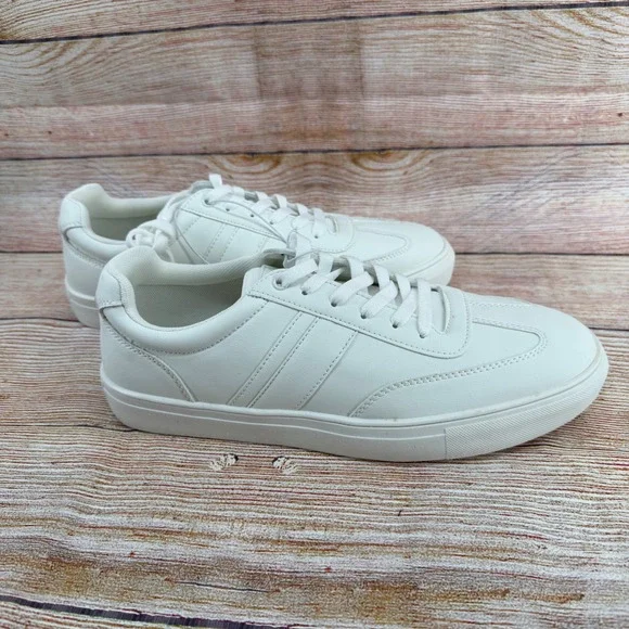Perry Ellis Portfolio‎ Mens White Low Top Sneakers Size 13 1851120 NEW