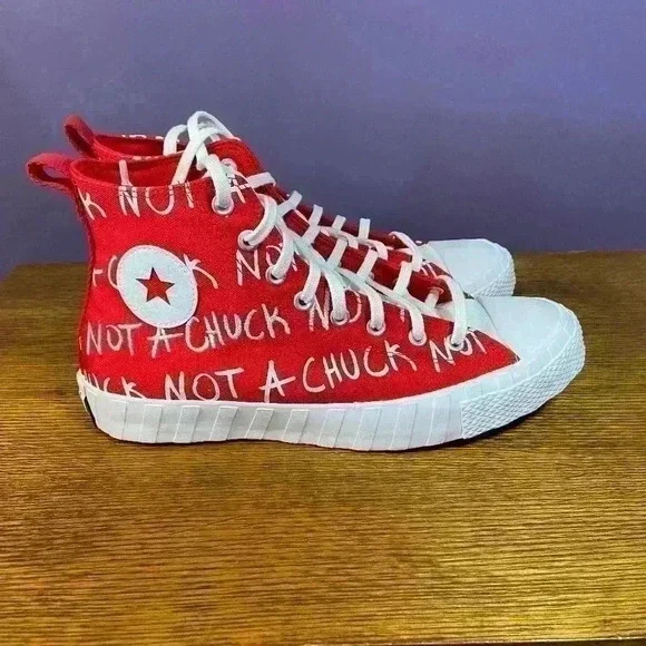 Converse Men UNT1TL3D High Top Sneaker Shoe 10 White‎ Red Canvas Not a Chuck NEW