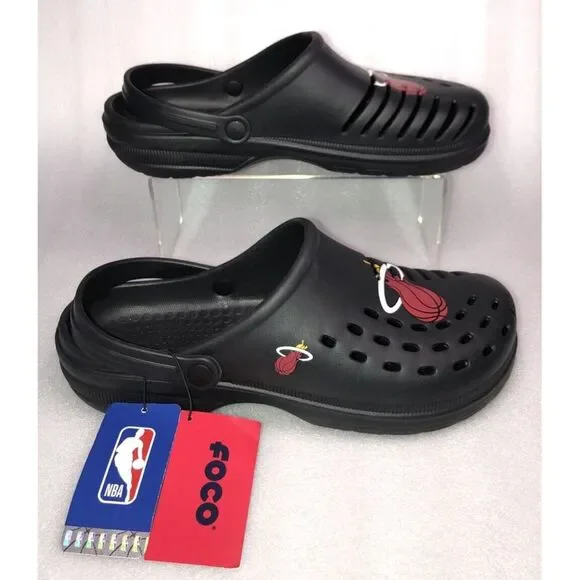 FOCO NBA Miami Heat Men's Black Clog Size XLarge 13-14 NEW‎