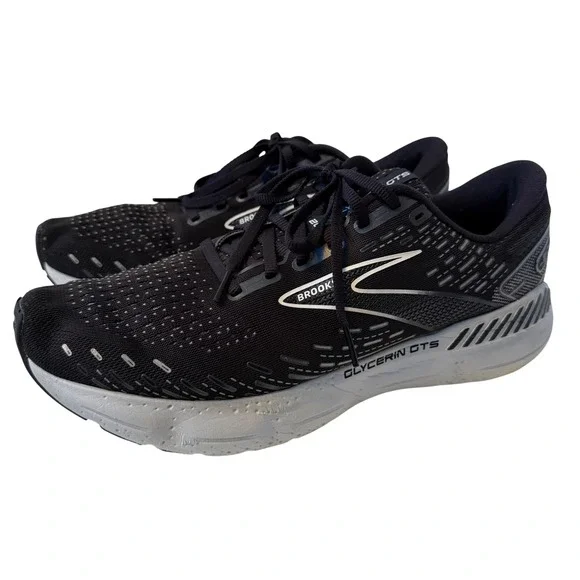 Brooks Glycerin GTS 20 Mens Running Shoes Black White Stability Sneaker 12 D