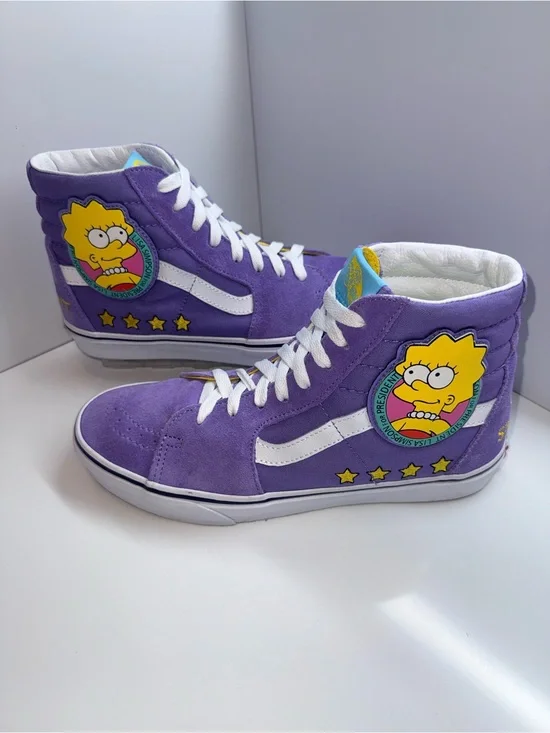 Vans x The Simpsons Sk8-Hi Lisa For President Purple High Top Sneaker M8.5|W10