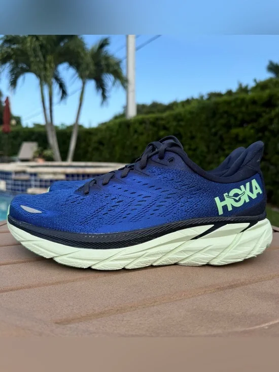 HOKA Clifton 8 Men’s Size 9 Blue Running Shoes