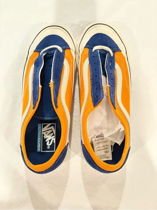 Vans Classic Low-Top Sneakers in Blue and Orange