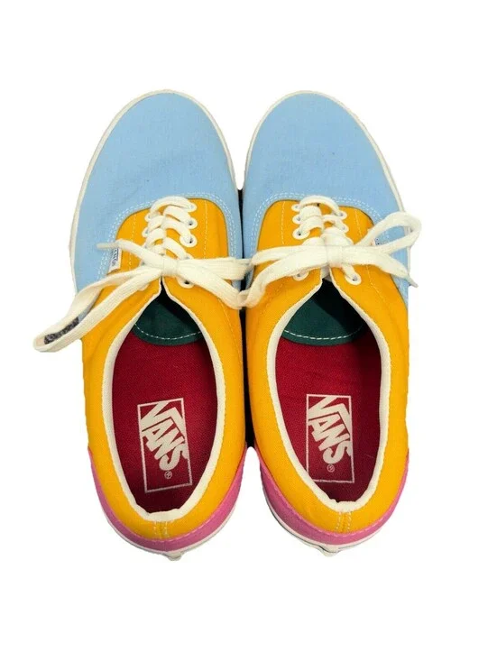 Vans Era Multi Colorblock Low Top Canvas Sneakers Mens 9 Blue Yellow Pink
