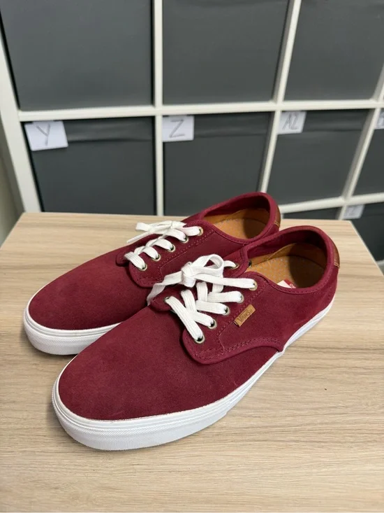 Vans China Ferguson Pro Saddle Casual Burgundy Suede Lace-Up Sneakers