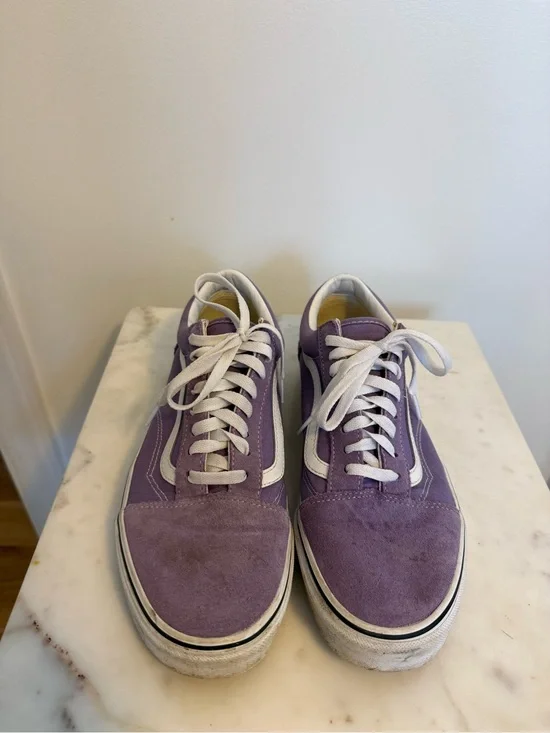 Men's Vans Purple Suede Low-Top Sneakers with White Accents