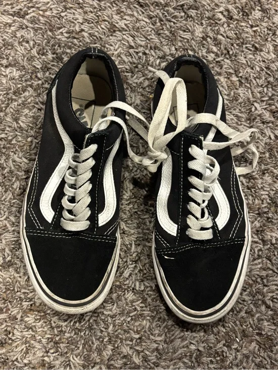 Vans Black and White Low-Top Skate Sneakers