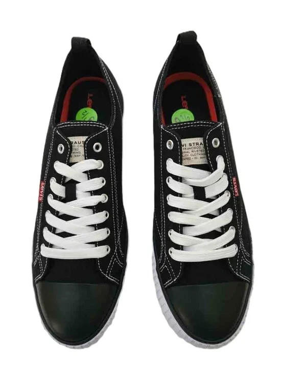 Levi's Strauss Canvas Low-Top Sneaker Shoes Black 510361-01A1 New Men's Size 9.5