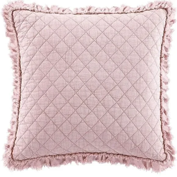 Brielle Home Ravi Stone Washed Quilted Decorative Throw Pillow, 18
