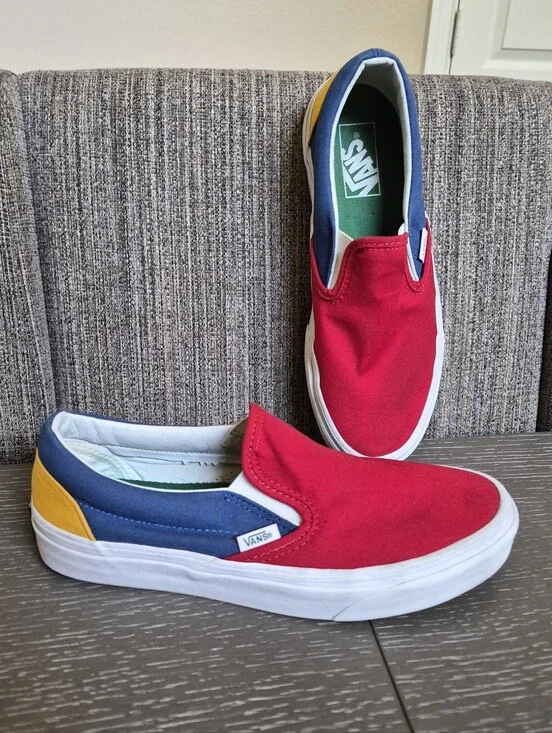 Vans Slip-On Yacht Club Colorblock Sneakers - Red, Navy, Yellow